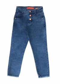 CALÇA JEANS COM BOTÕES MENINA - REF:6395