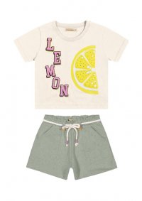 CONJUNTO BLUSA CROPPED E SHORT FEMININO - REF: 112401