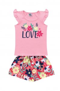 CONJUNTO BLUSA E SHORT ESTAMPADO FEMININO - REF: 9679