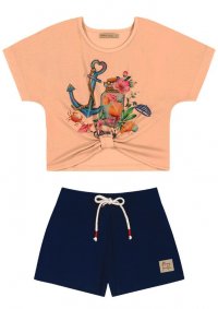 CONJUNTO BLUSA E SHORT FEMININO - REF: 112486