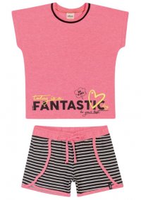 CONJUNTO BLUSA E SHORT FEMININO - REFERÊNCIA 251492