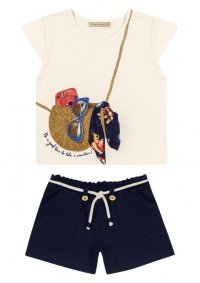 CONJUNTO BLUSA E SHORT MENINA - REF: 112139