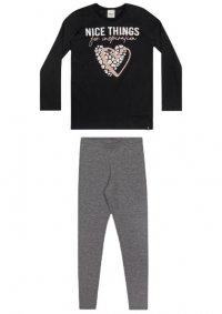 CONJUNTO BLUSA EM MEIA MALHA  E LEGGING MENINA - REF: 251531