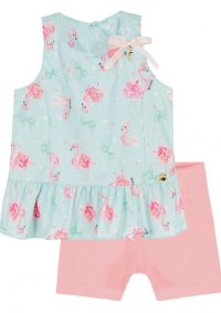 CONJUNTO BLUSA FLAMINGO E SHORT FEMININO - REFERÊNCIA 172057