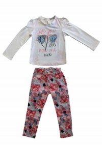 CONJUNTO BLUSA MANGA LONGA COM CALÇA MENINA - REFERÊNCIA 303345