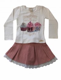 CONJUNTO BLUSA MANGA LONGA E SAIA SHORT - REFERÊNCIA 171857