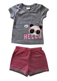 CONJUNTO BLUSA PANDA E SHORT FEMININO - REF: 231658