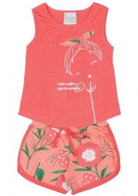 CONJUNTO BLUSA REGATA E SHORT FEMININO - REFERÊNCIA 43489