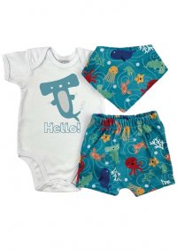 CONJUNTO BODY COM SHORT E BANDANA MASCULINO - REFERÊNCIA 9455