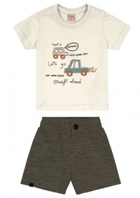 CONJUNTO CAMISETA CARROS E BERMUDA MASCULINO