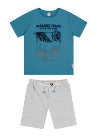 CONJUNTO CAMISETA E BERMUDA MENINO -  REFERÊNCIA 101384