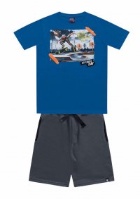 CONJUNTO CAMISETA E BERMUDA MOLETINHO MASCULINO - REFERÊNCIA 08616