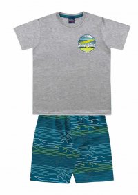 CONJUNTO CAMISETA  E BERMUDA TACTEL MENINO - REFERÊNCIA 08624