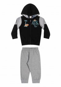 CONJUNTO JAQUETA COM CAPUZ E CALÇA MOLETOM MASCULINO INFANTIL - 221115