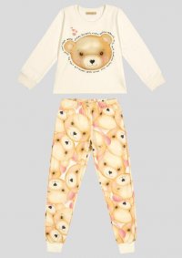 PIJAMA BLUSA MANGA LONGA E CALÇA URSO FEMININO - REF: 14928